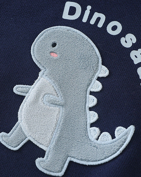 Warm Fleece Dinosaur Pattern Baby Hoodie