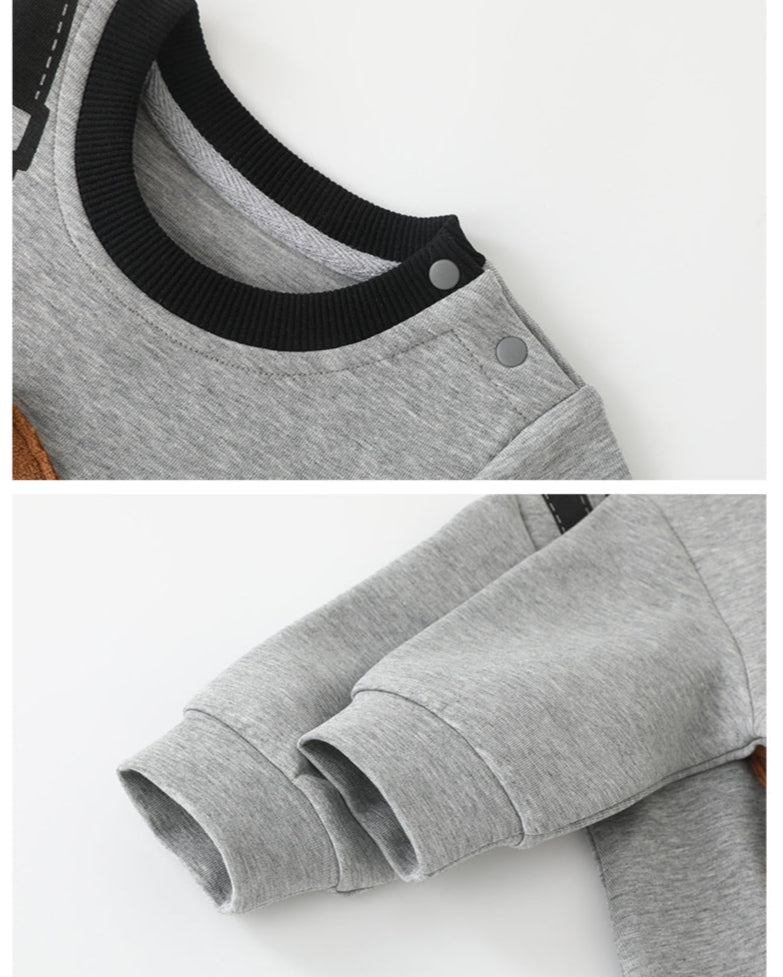 Dog Bag Pattern Long Sleeve Baby Jumpsuits