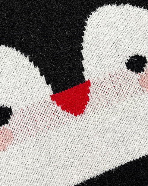Cartoon Penguin Pattern Baby Knitted Vest