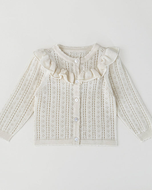 Sweet Hollowed-out Baby Girl Sweater Cardigan