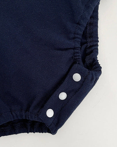 Casual Solid Color Polo Baby Romper/Jumpsuits