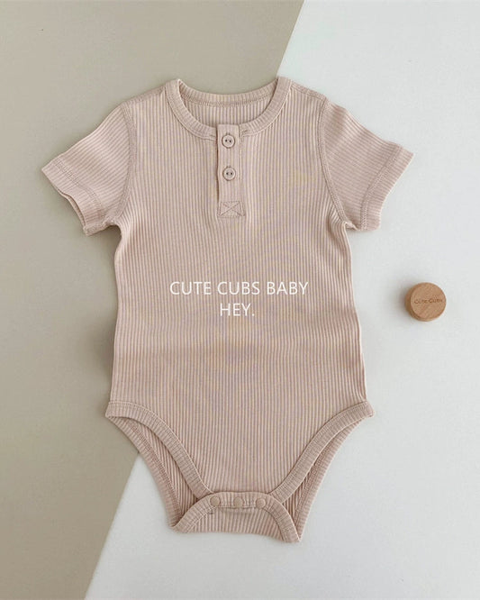 Breathable Modal Solid Color Short Sleeve Baby Bodysuit Set