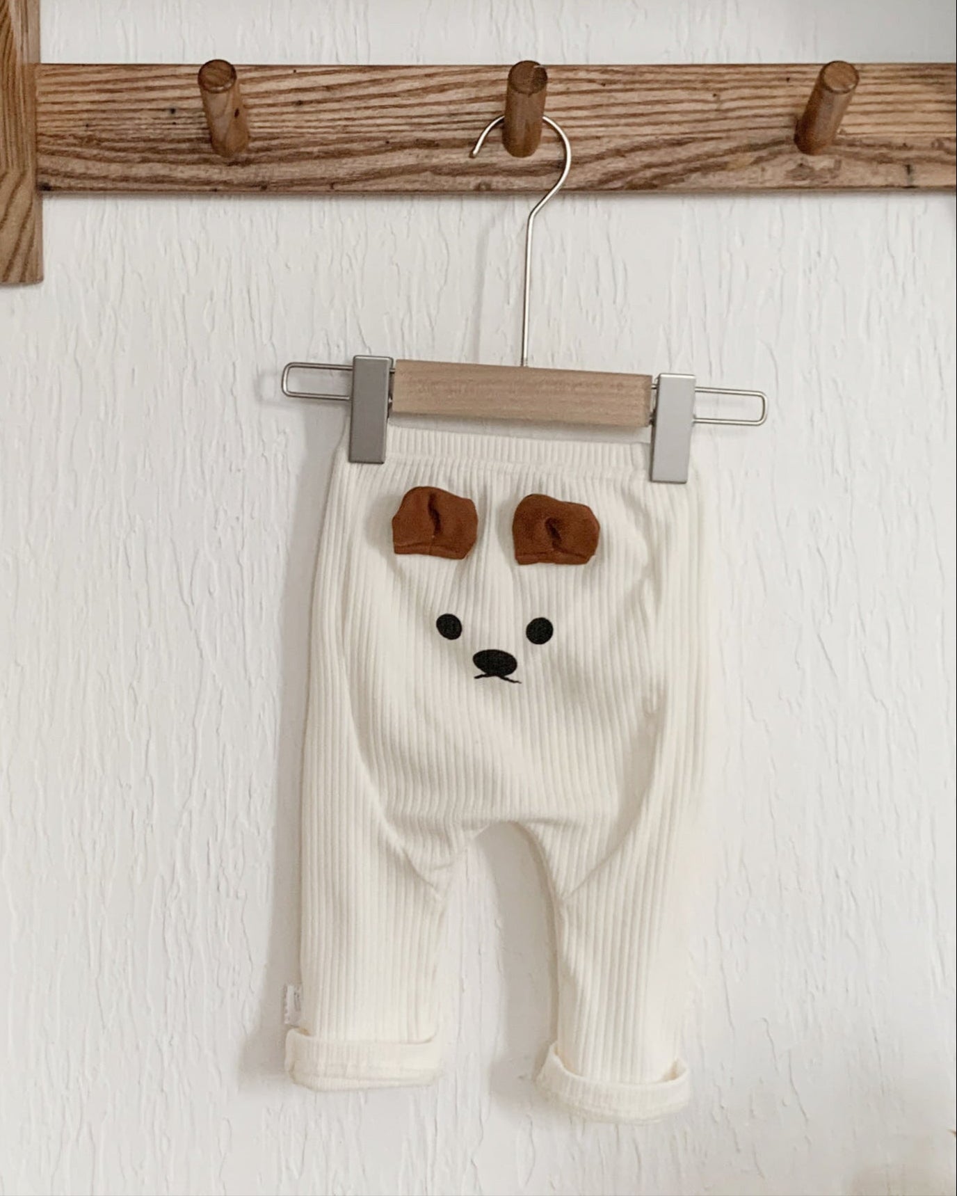 Cute Bear Decor Cotton Baby Pants