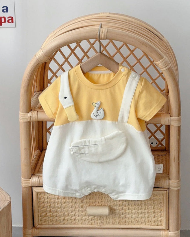 Duck Pattern Short Sleeve Baby Jumpsuits