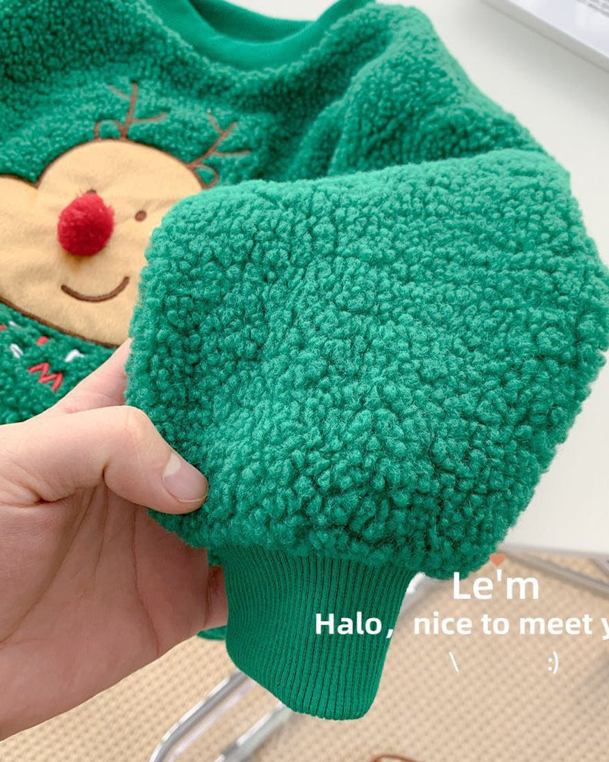 Christmas Pattern Fleece Baby Hoodie