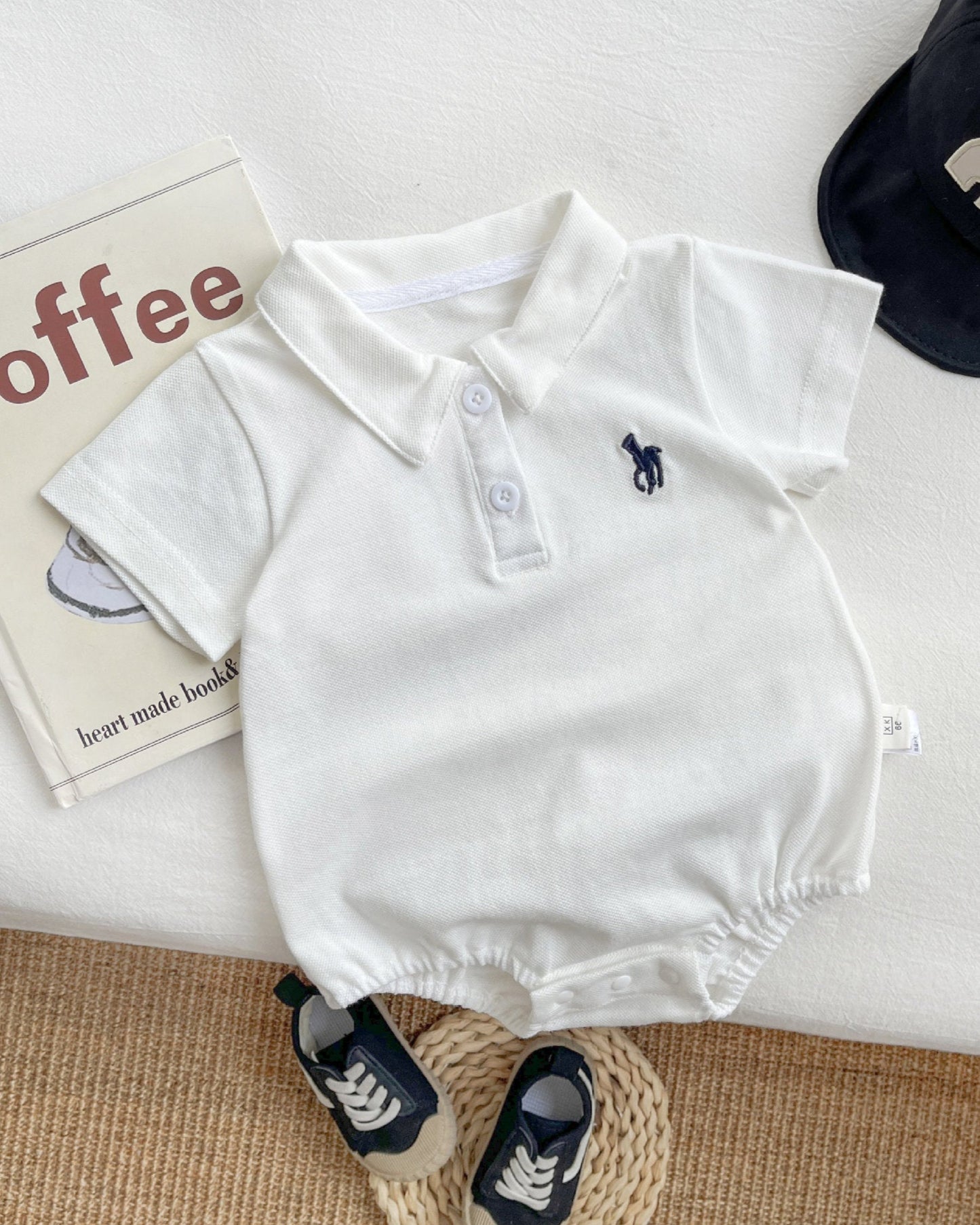 Casual Solid Color Polo Baby Romper/Jumpsuits