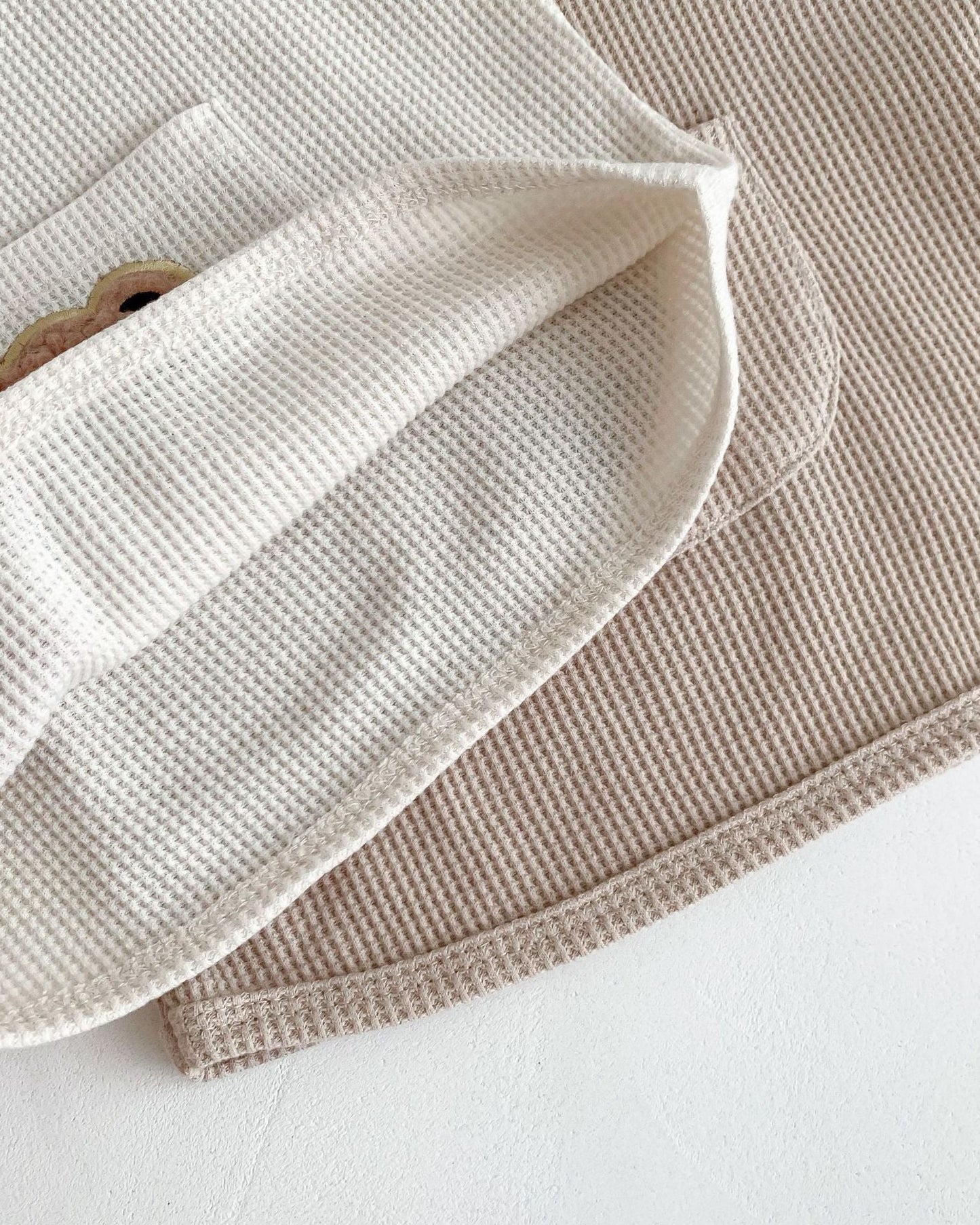 Waffled Bear Pocket Baby Pullover&Pants Set