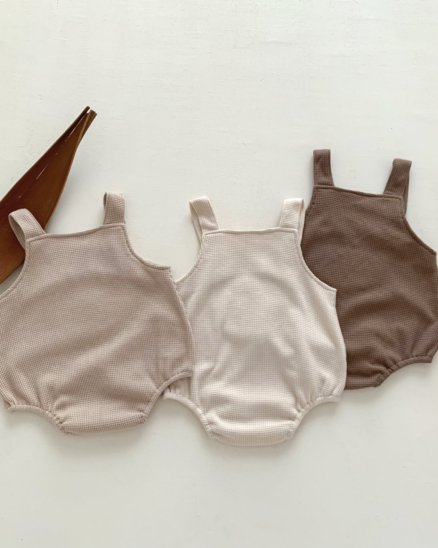 Waffled Bear Printed Baby Romper/Tee