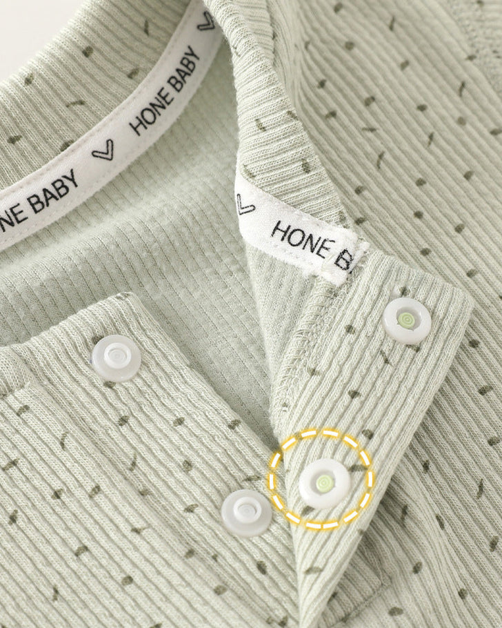 Dot Printed Soft Long Sleeve Baby Jumpsuits