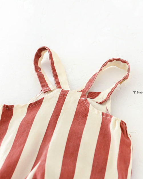 Letter Striped Adjustable Baby Jumpsuits