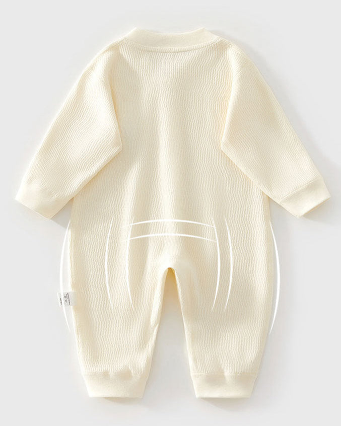 Cotton Solid Color Toy Long Sleeve Baby Jumpsuits