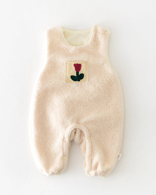 Warm Fleece Tulip Pattern Baby Jumpsuits Sweatshirt