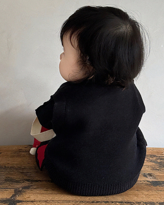 Cartoon Penguin Pattern Baby Knitted Vest