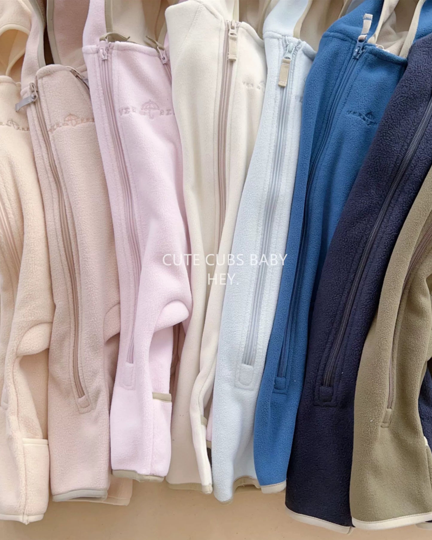 Reversible Zipped Warm Fleece Baby Jumpsuits