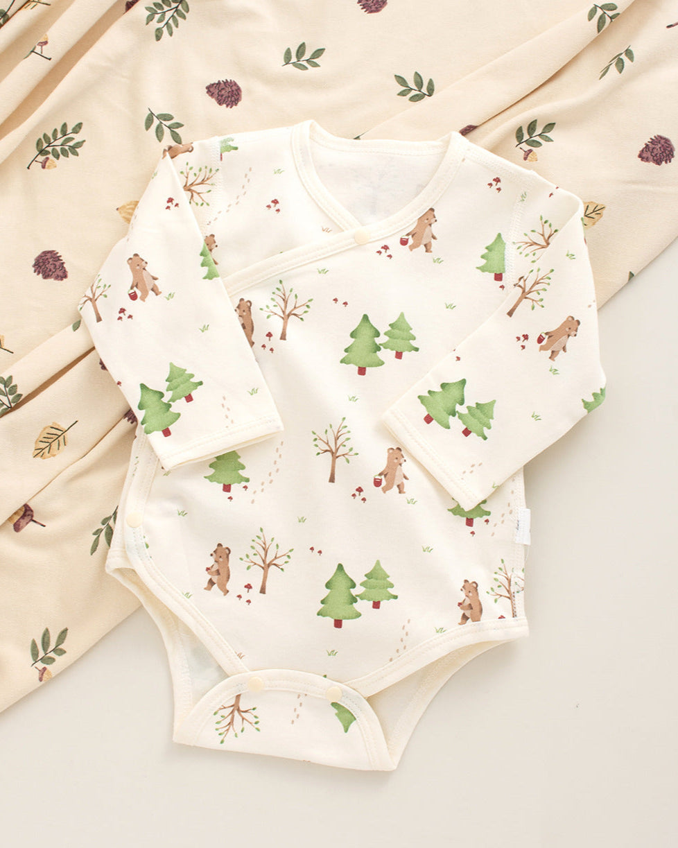 Animal Tree Pattern Cotton Long Sleeve Baby Romper