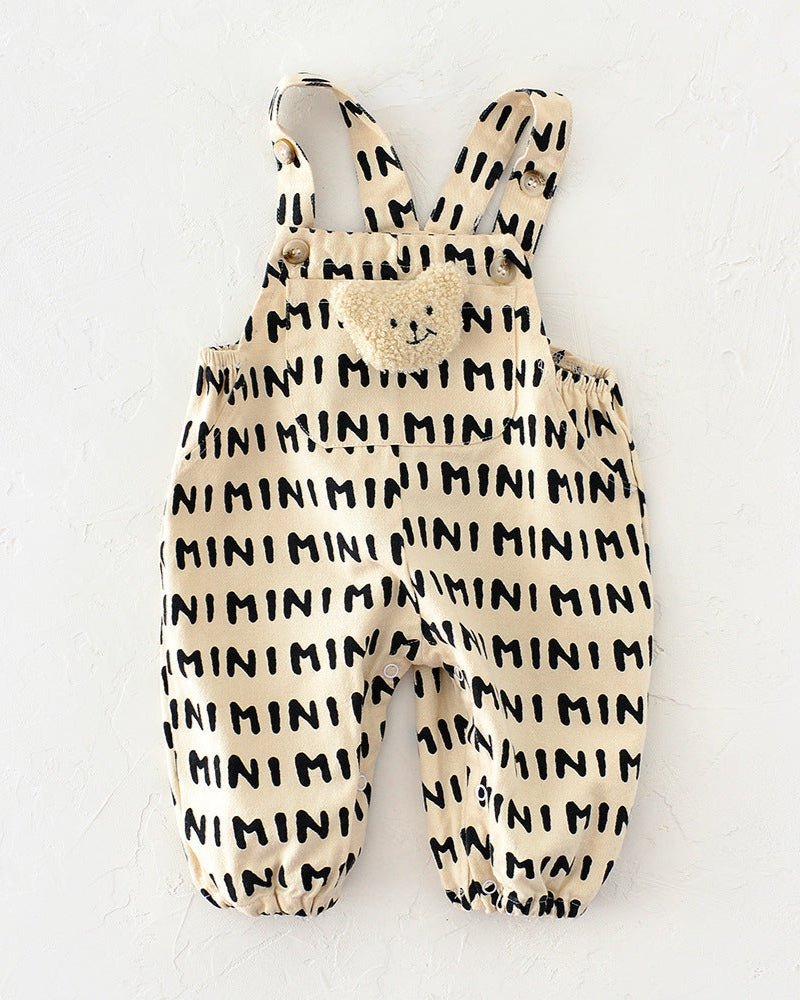Letter Striped Adjustable Baby Jumpsuits