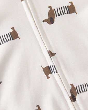 Cotton Printed Zipped Baby Ear Hooded Jumpsuits