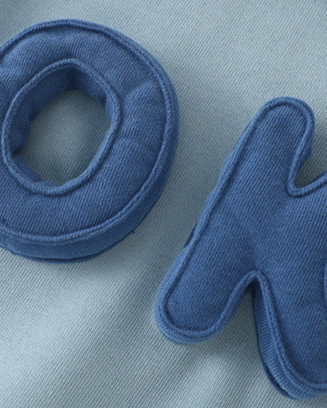 OK HI Letter Decor Long Sleeve Baby Jumpsuits