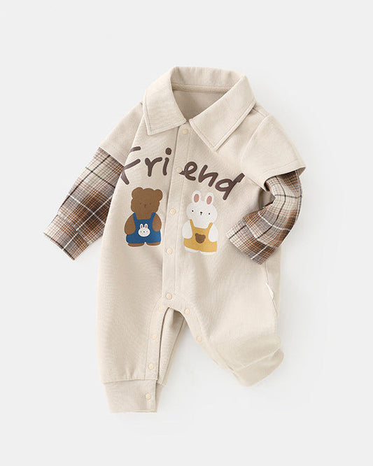 Friends Cartoon Bear Rabbit Baby Jumpsuits