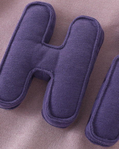 OK HI Letter Decor Long Sleeve Baby Jumpsuits