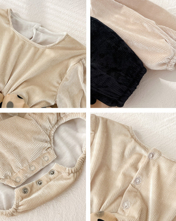 Polka Dot Tulle Long Sleeve Baby Romper