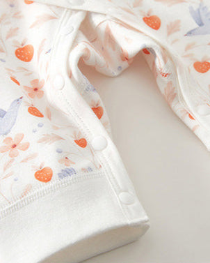 Bird Strawberry Pattern Cotton Baby Jumpsuits