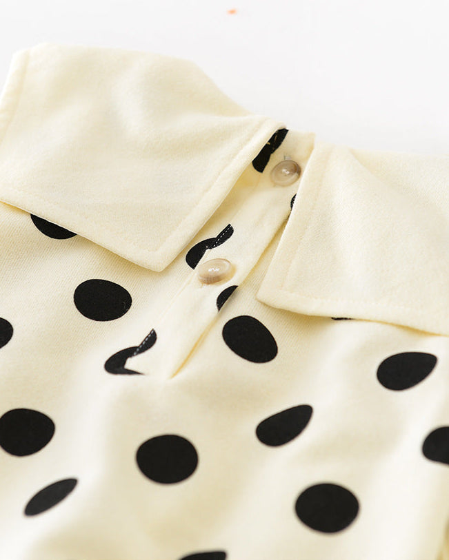 Banana Collar Polka Dot Baby Jumpsuits