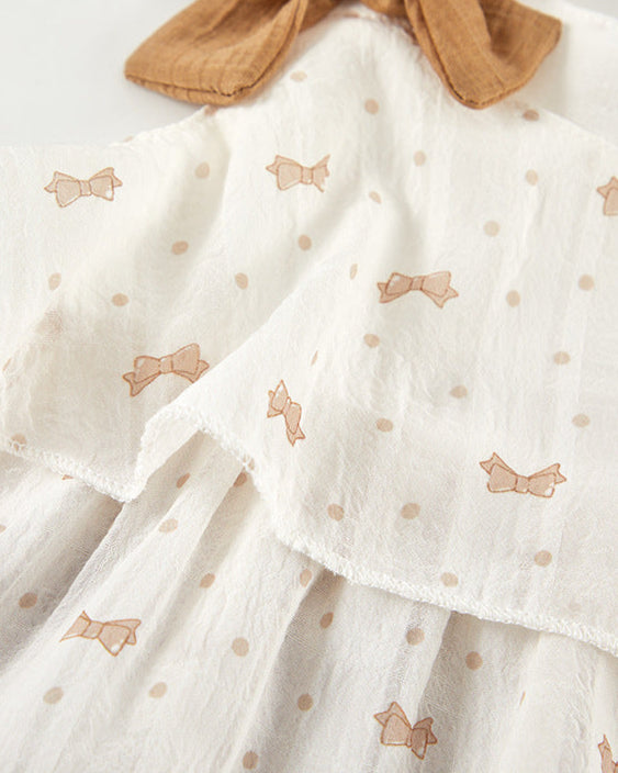 2pcs Color Block Sweet Bow Ruffled Baby Vest&Pants Set