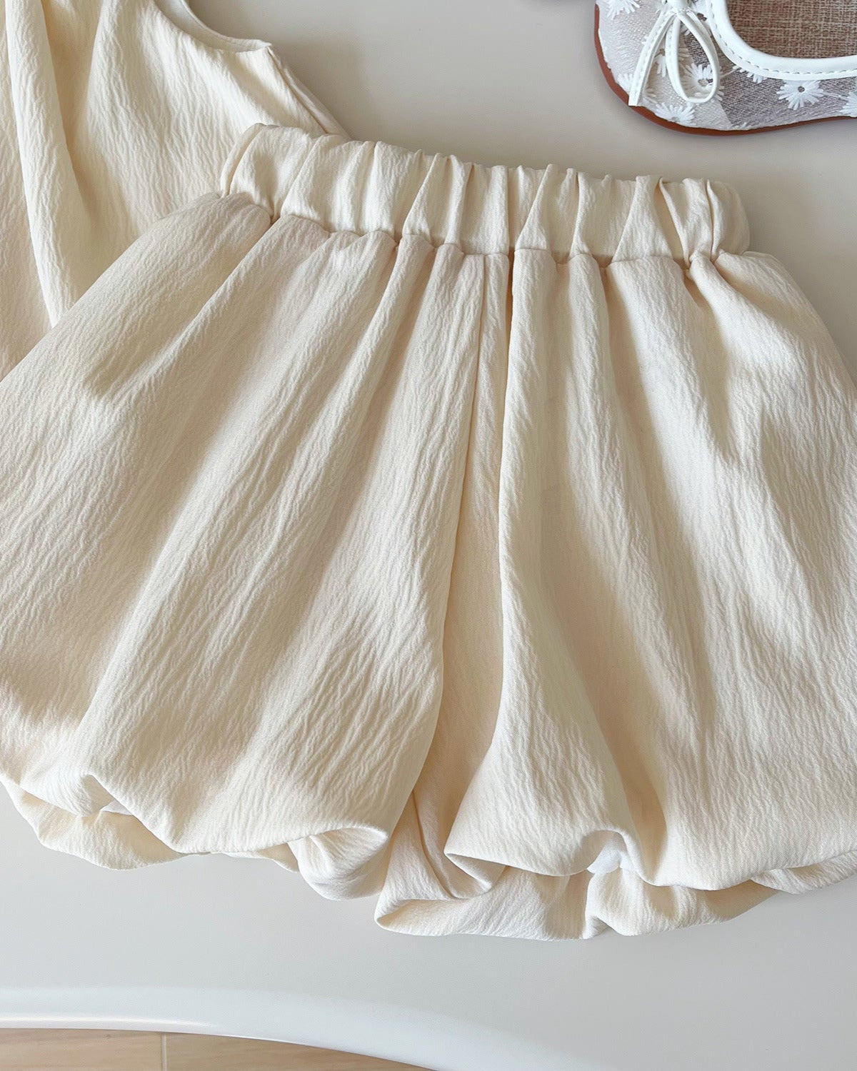 Beige Sweet Bow Decor Girl Dress/Outfit