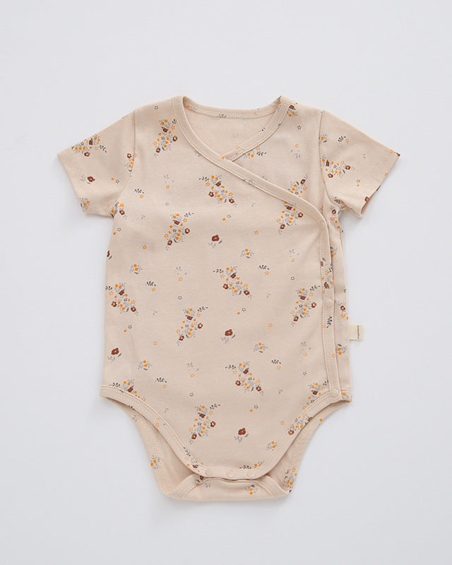 Cotton Floral/Leaf/Fruit Baby Short Sleeve Romper