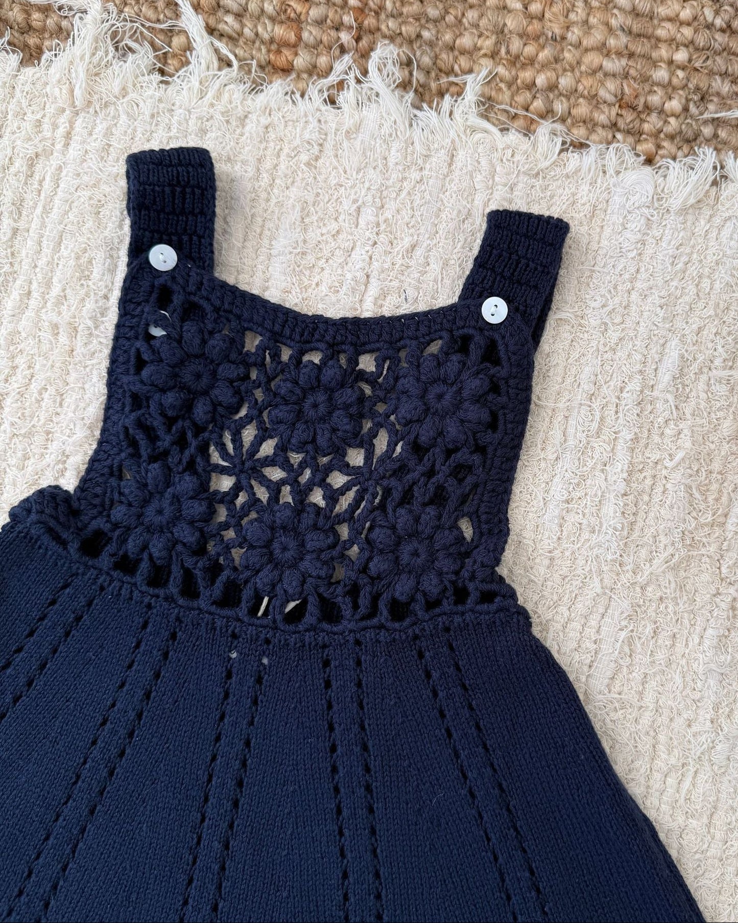 Crochet Knitted Sleeveless Baby Dress
