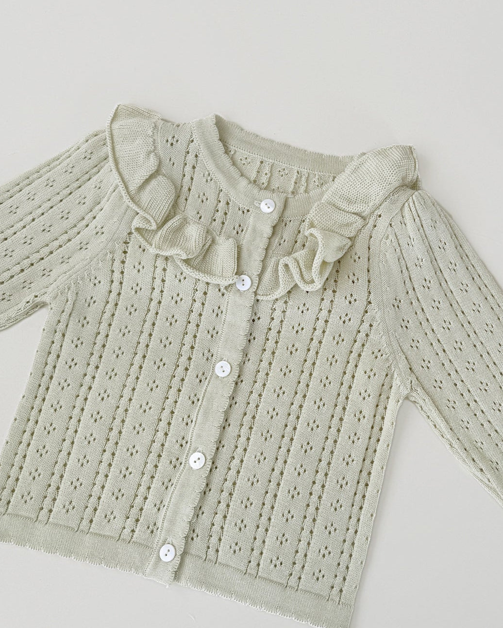 Sweet Hollowed-out Baby Girl Sweater Cardigan