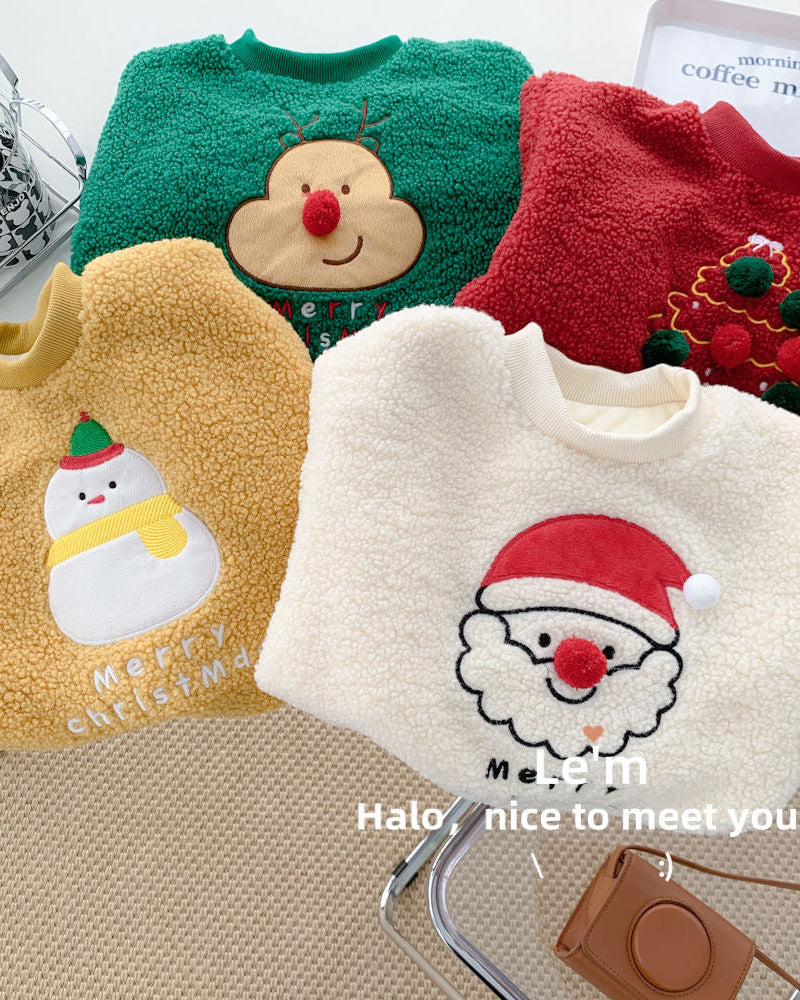 Christmas Pattern Fleece Baby Hoodie