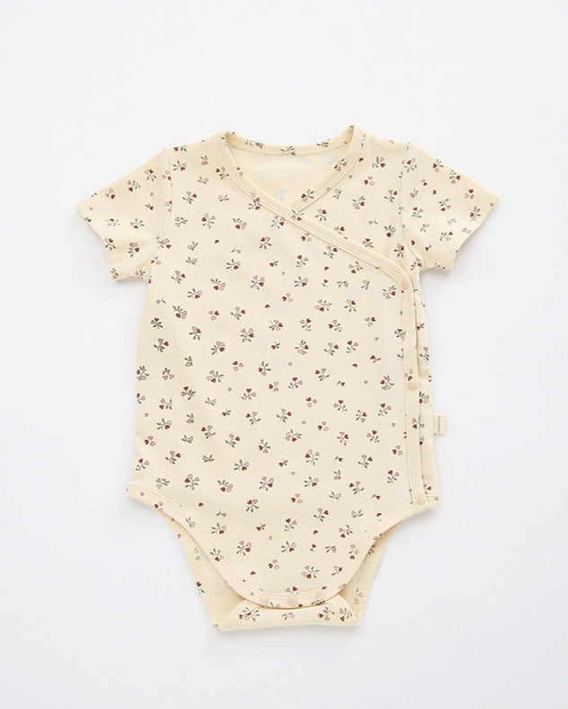 Cotton Floral/Leaf/Fruit Baby Short Sleeve Romper