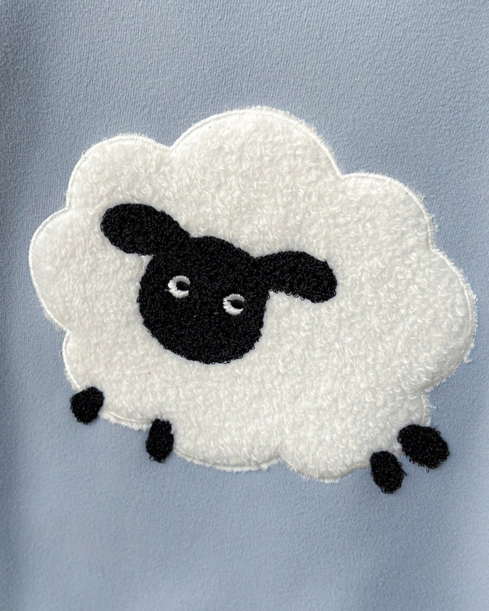 Cartoon Sheep Color Block Long Sleeve Baby Jumpsuits