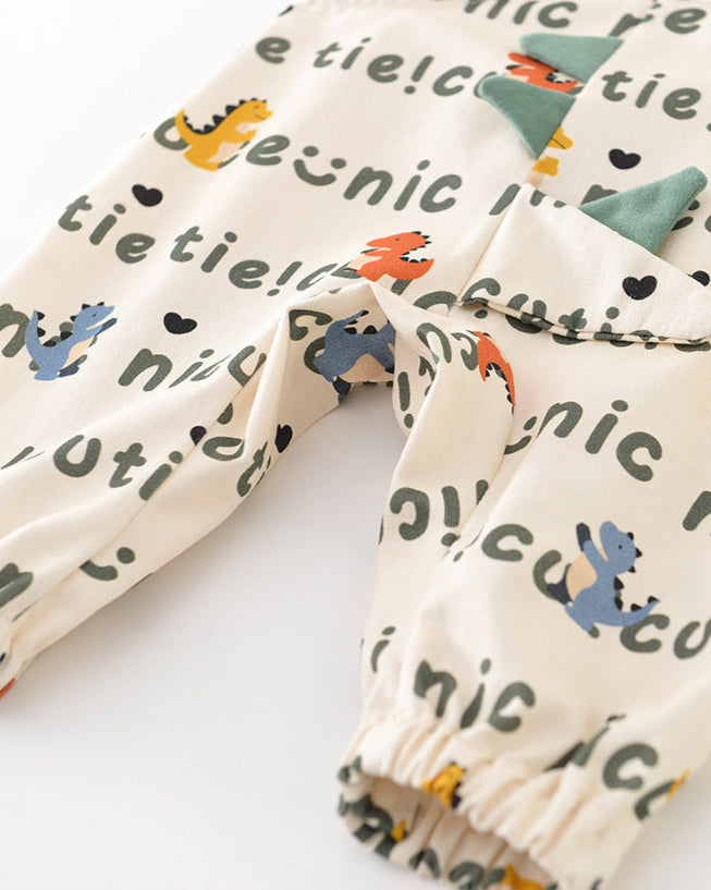 Dinosaur Printed Adjustable Baby Jumpsuits