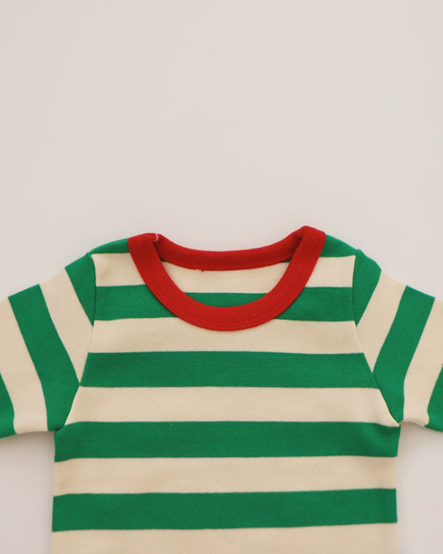 Christmas Striped Baby Bodysuit/Top Pant Set
