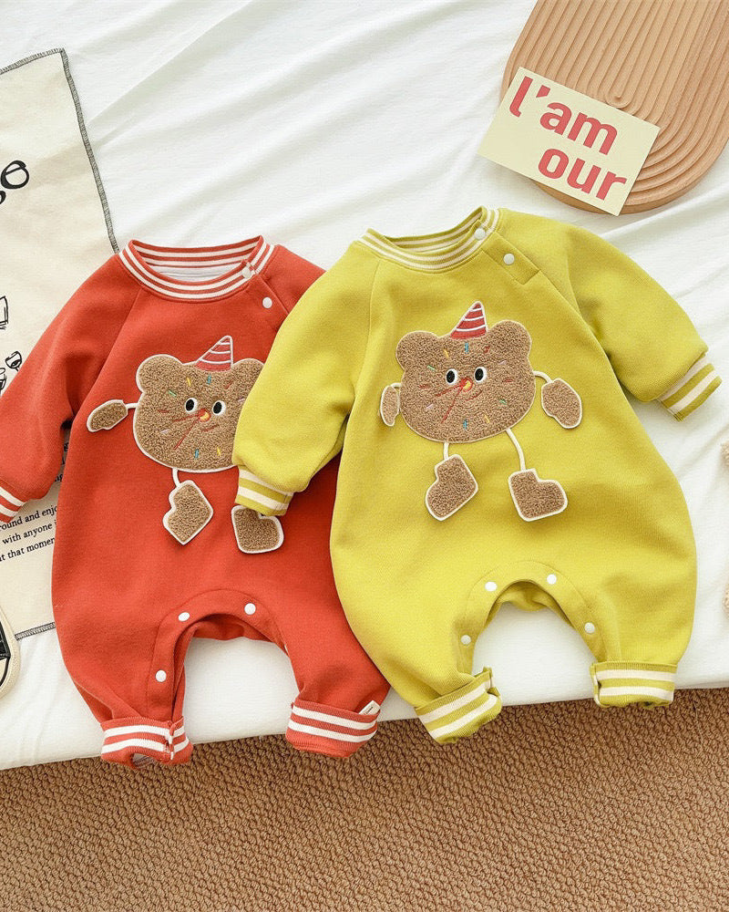 Doll Decor Long Sleeve Baby Jumpsuits