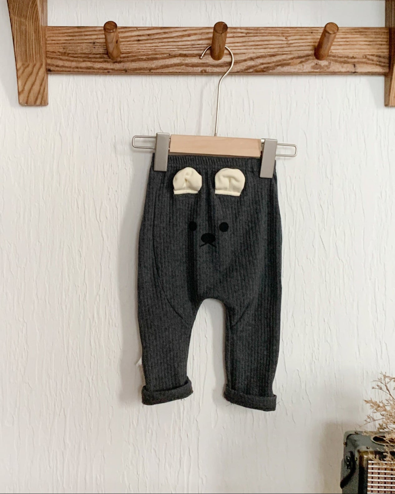 Cute Bear Decor Cotton Baby Pants