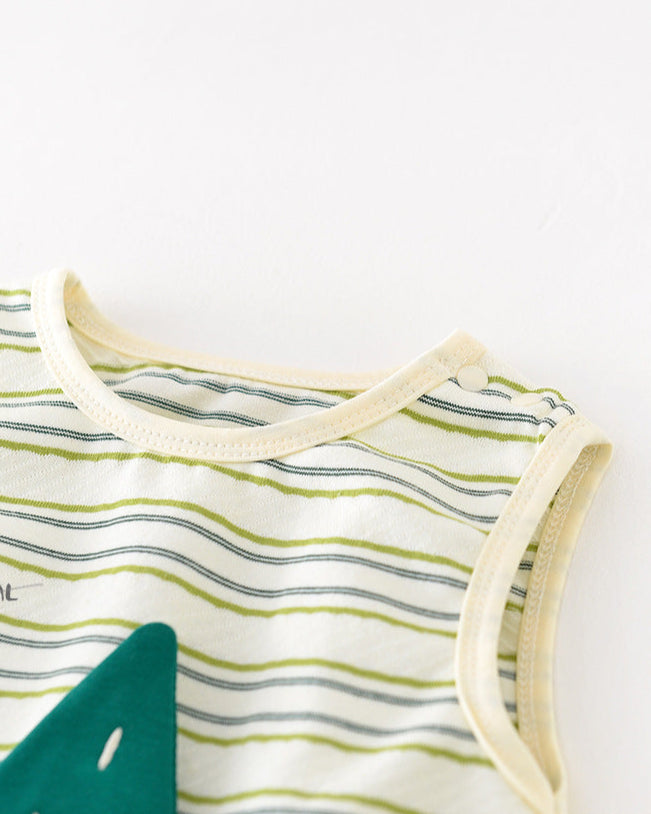 Tree Pattern Striped Baby Sleeveless Jumpsuits