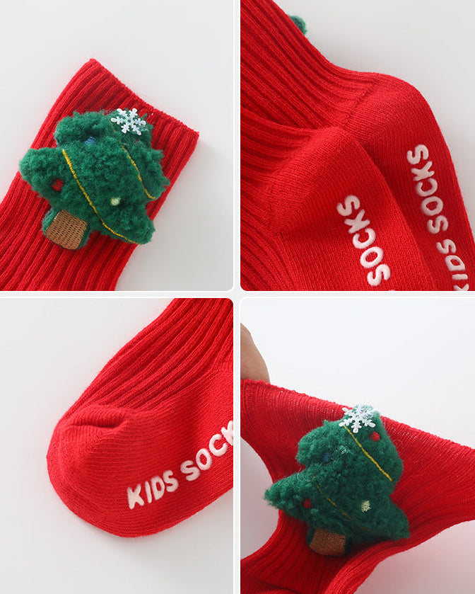 Christmas Elk Tree Snowman Baby Socks 3pcs
