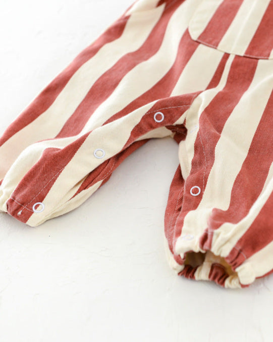 Letter Striped Adjustable Baby Jumpsuits