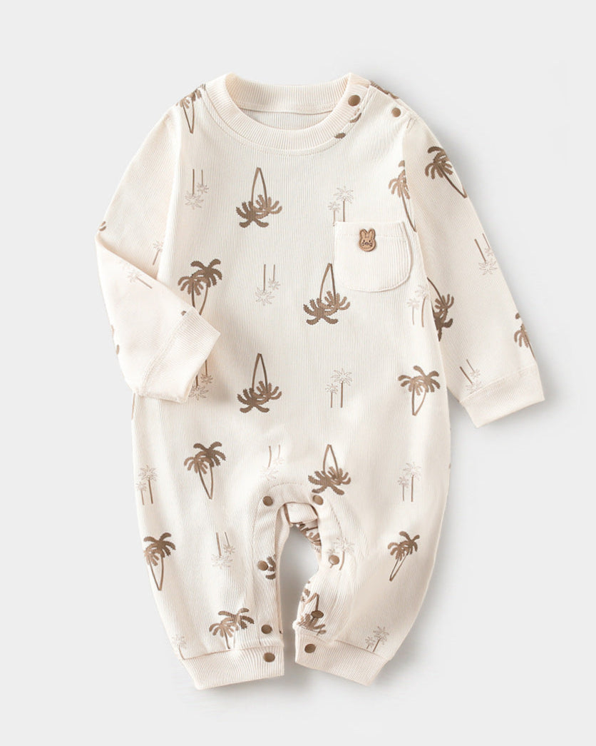 Tree Animal Soft Long Sleeve Baby Jumpsuits