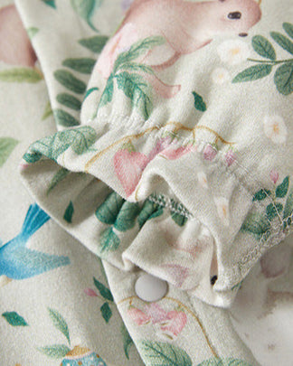 Sweet Lace Collar Rabbit Leaf Cotton Baby Jumpsuits