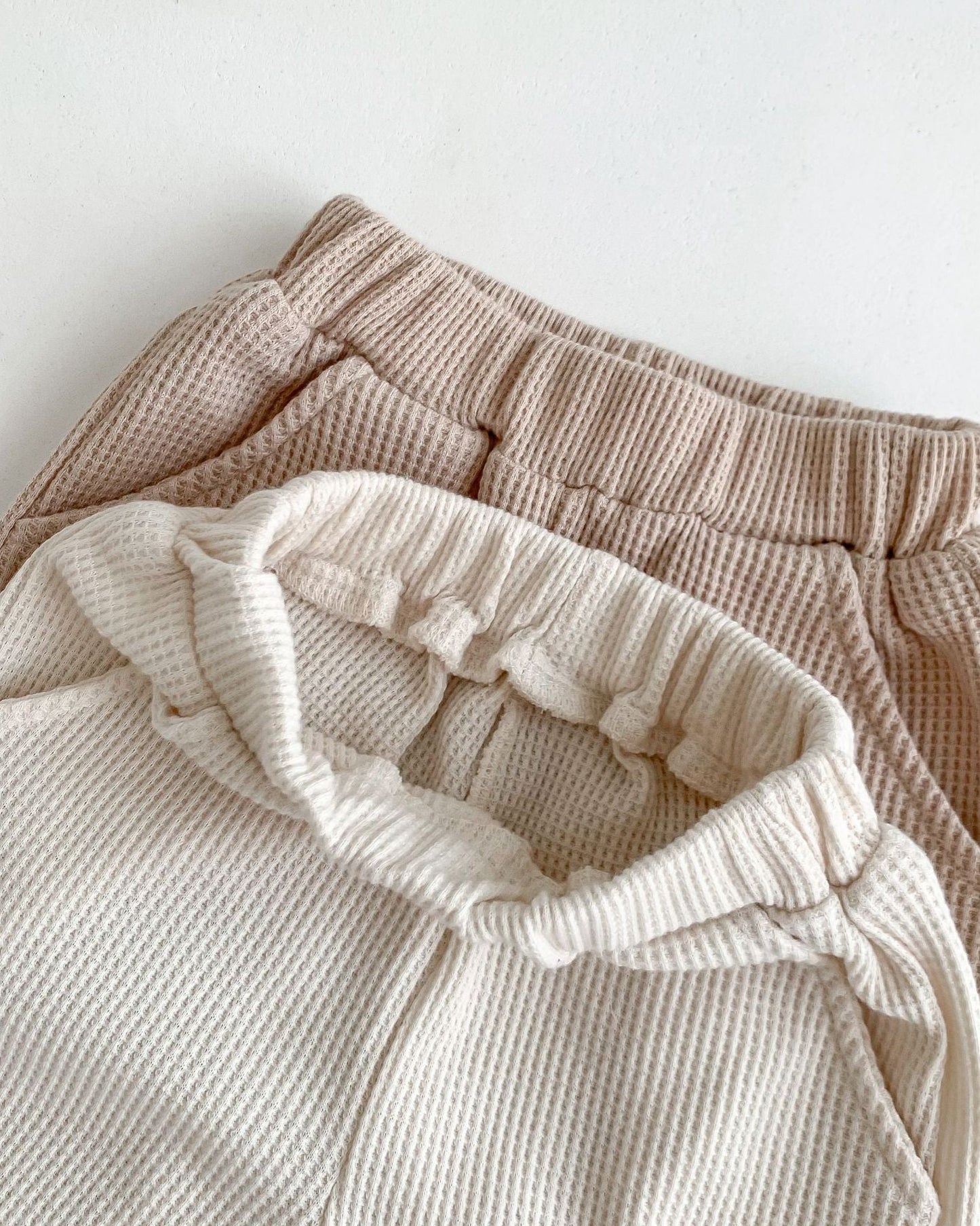Waffled Bear Pocket Baby Pullover&Pants Set