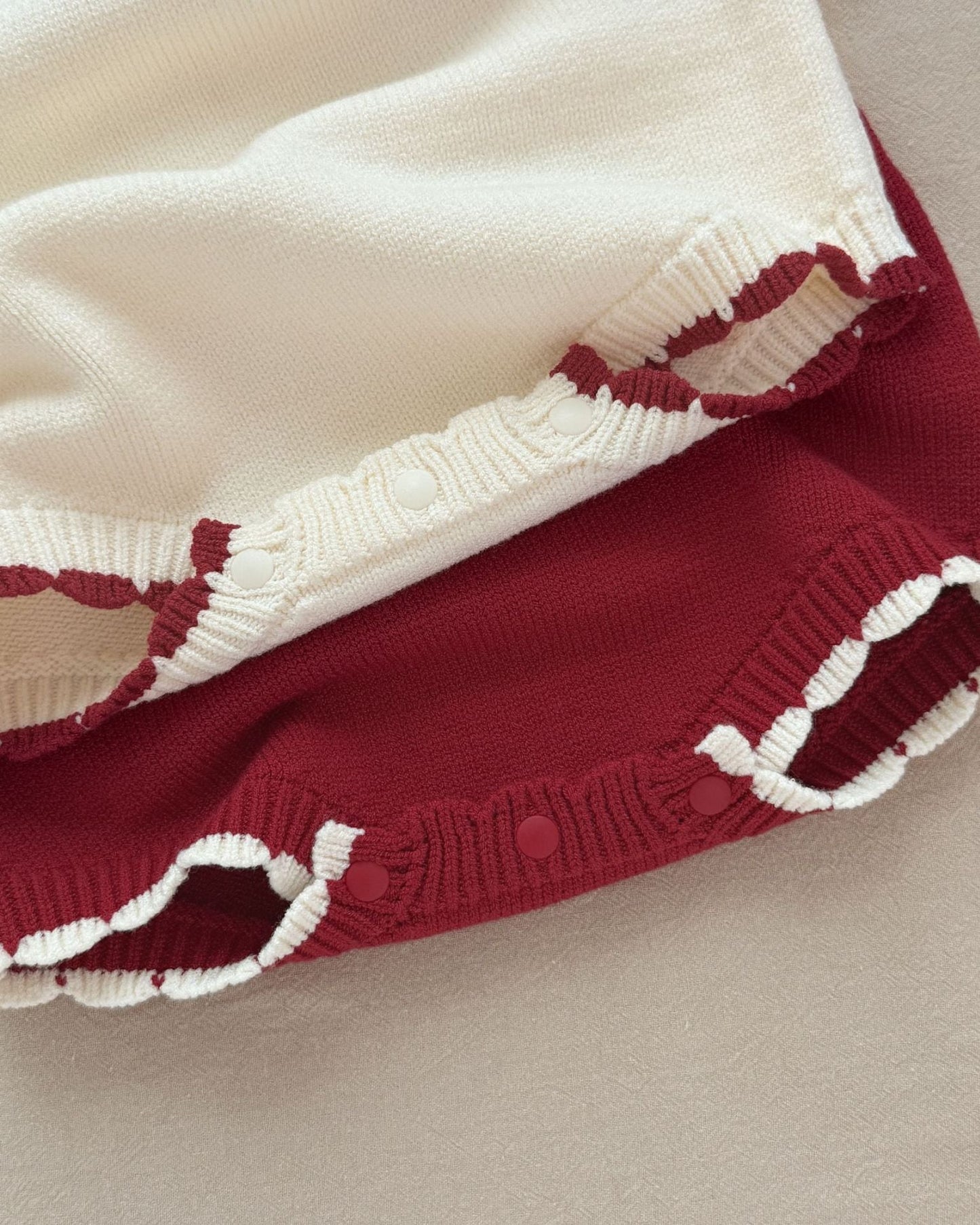 Strawberry Pattern Knitted Long Sleeve Baby Romper