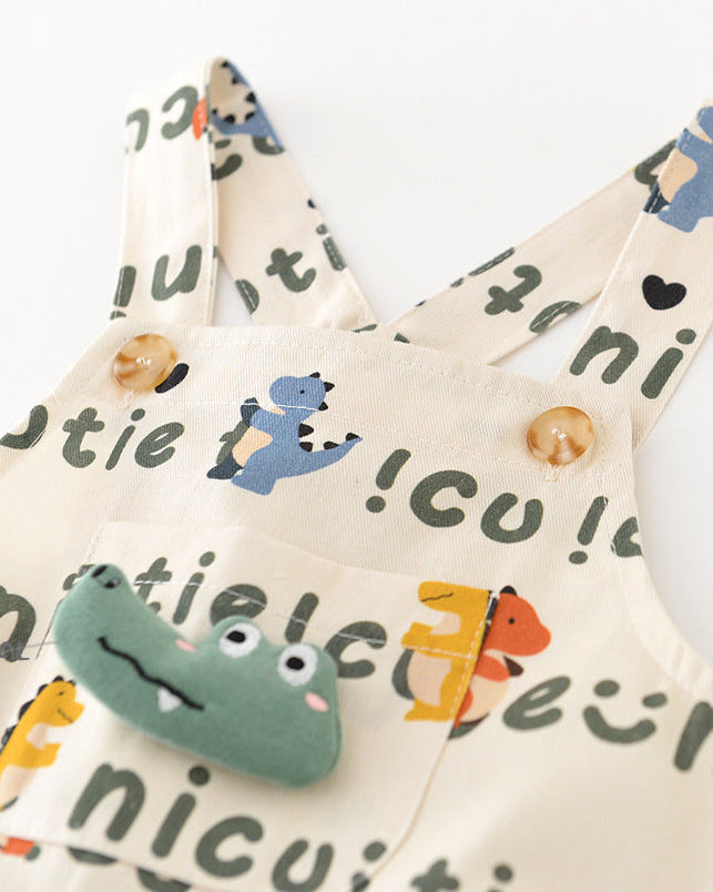 Dinosaur Printed Adjustable Baby Jumpsuits