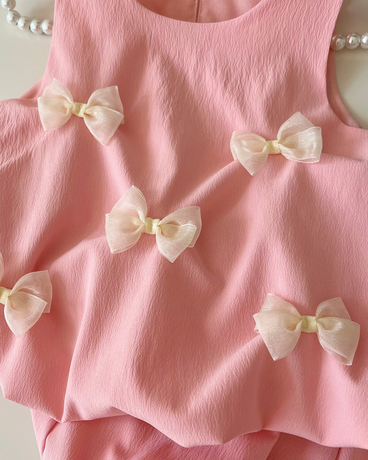 Sweet Bow Decor Girl Dress/Outfit