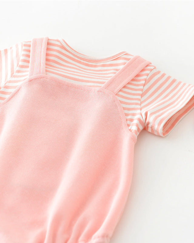 Rabbit Pattern False Two Pieces Baby Romper