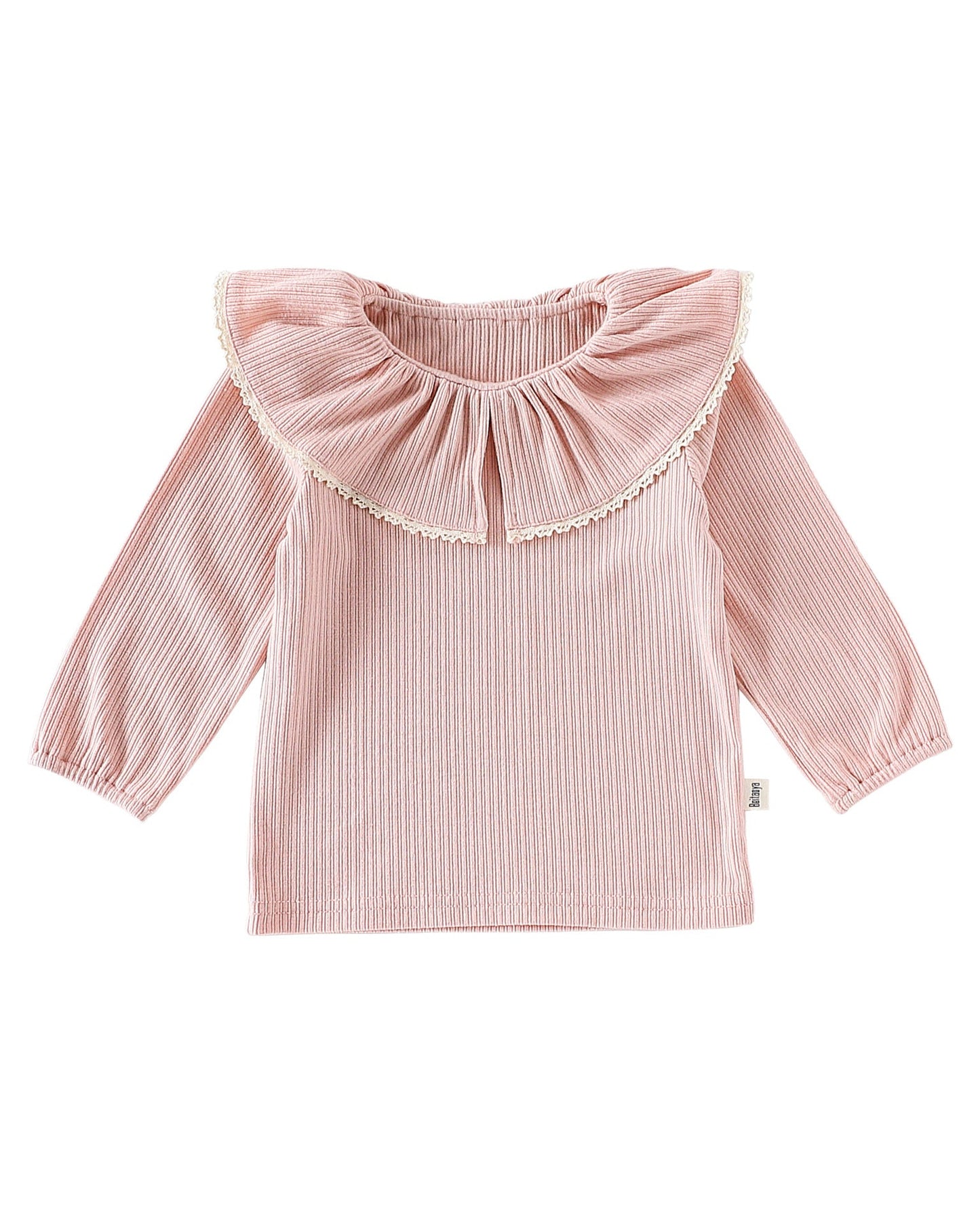 Ruffled Collar Long Sleeve Baby Girl Sweatshirt Polka Dot Pants